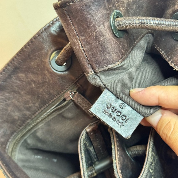 GUCCI GG Monogram Canvas Tote Bag Brown Vintage - Picture 11 of 12